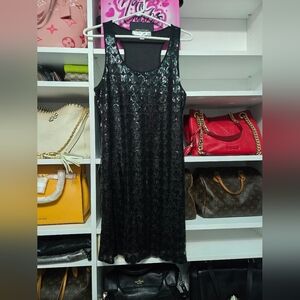Black Sequin Tank Dress